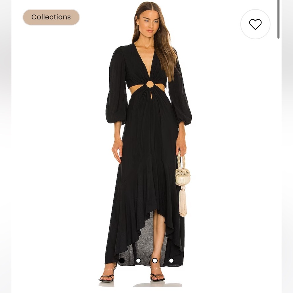 Jonathan Simkhai Jaelynn Cutout Cover Up Dress Plunge V-Neck High Low Maxi, XS